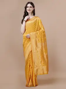 MAGMINA Ethnic Motifs Woven Design Zari Silk Cotton Saree