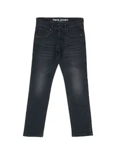 Pepe Jeans Boys Slim Fit Light Fade Whiskers & Chevrons Stretchable Jeans
