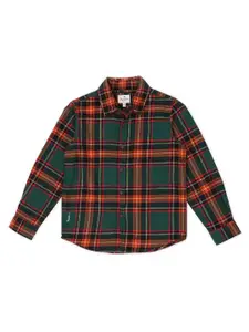 Pepe Jeans Boys Tartan Checked Spread Collar Pure Cotton Casual Shirt