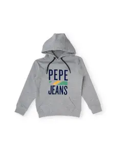 Pepe Jeans Boys Typography Printed Hooded Pullover