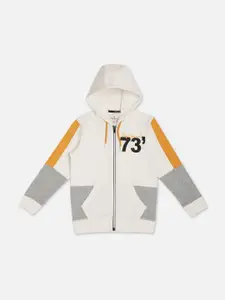 Pepe Jeans Boys Printed Hooded Pure Cotton Front Open Sweatshirt