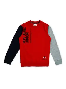 Pepe Jeans Boys Printed Round Neck Pure Cotton Pullover