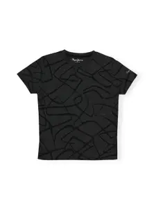 Pepe Jeans Boys Abstract Printed Pure Cotton T-Shirt