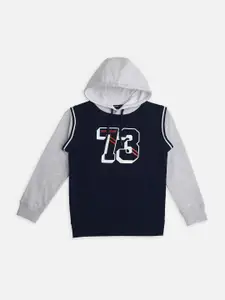 Pepe Jeans Boys Varsity Printed Hooded Pure Cotton Pullover