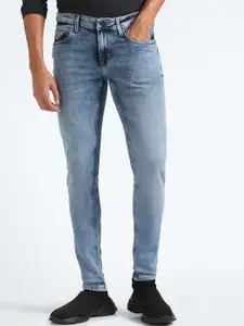 Flying Machine Men Skinny Fit Clean Look Heavy Fade Whiskers & Chevrons Stretchable Jeans