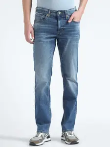 Flying Machine Men Straight Fit Mid-Rise Heavy Fade Stretchable Jeans