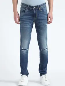 Flying Machine Men Skinny Fit Mid-Rise Mildly Distressed Light Fade Stretchable Jeans