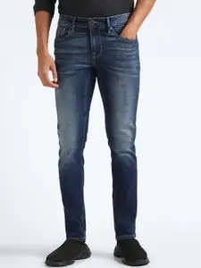 Flying Machine Men Skinny Fit Clean Look Heavy Whiskers & Chevrons Fade Stretchable Jeans