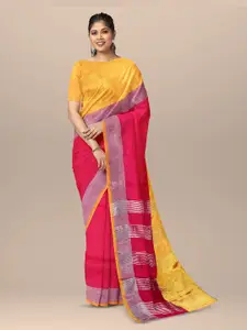 SARIKA Colourblocked Pure Linen Saree