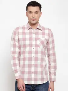 Purple State Comfort Slim Fit Gingham Checked Cotton Casual Shirt