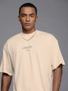 boohooMAN Men Typography Printed Drop-Shoulder Sleeves Pure Cotton T-shirt