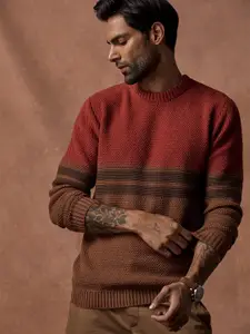 Andamen Colourblocked Round Neck Pullover Sweater