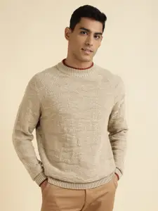 Andamen Self Design Cable Knit Cotton Pullover Sweater