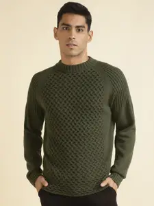 Andamen Self Design Cable Knit Cotton Pullover Sweater