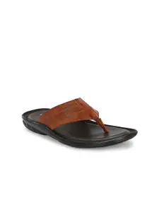 IVRAH Men Tan & Black Comfort Sandals