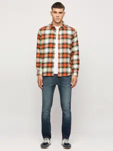 Pepe Jeans Tartan Checked Spread Collar Pure Cotton Casual Shirt