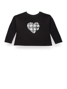 U.S. Polo Assn. Kids Girls Sequinned Pure Cotton T-shirt