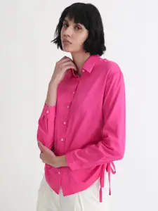 RAREISM Cuffed Sleeves Cotton Shirt Style Top