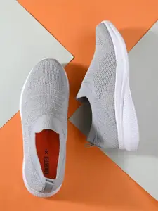 The Roadster Lifestyle Co. Men Grey Textured Slip-On Running Shoes
