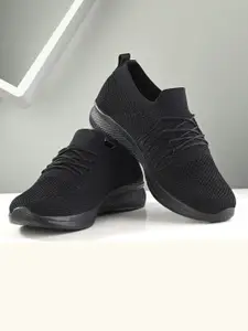 The Roadster Lifestyle Co. Men Black Mesh Comfort Insole Running Shoes