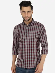 Greenfibre Checked Slim Fit Opaque Pure Cotton Casual Shirt
