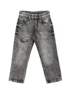 U.S. Polo Assn. Kids Boys Slim Fit Mildly Distressed Heavy Fade Stretchable Jeans