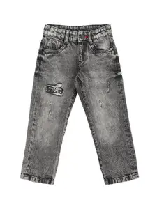 U.S. Polo Assn. Kids Boys Slim Fit Mildly Distressed Heavy Fade Stretchable Jeans