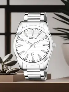 LOREM Men Printed Dial & Stainless Steel Straps Analogue and Digital Watch LR152