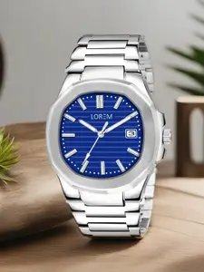 LOREM Men Printed Dial & Stainless Steel Straps Analogue Watch LR145
