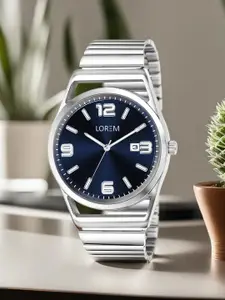 LOREM Men Textured Dial & Stainless Steel Straps Analogue Watch LR154