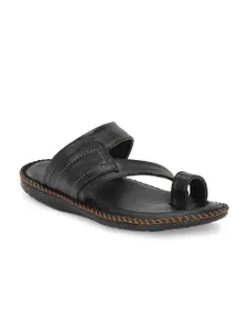 Azzaro Black Men One Toe Comfort Sandals