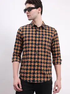 Lee Geometric Printed Spread Collar Pure Cotton Casual Shirt