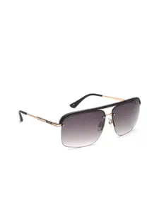 IDEE Men Green Lens & Black Square Sunglasses with UV Protected Lens