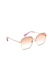IDEE Women Pink Lens & Gold-Toned Square Sunglasses with UV Protected Lens
