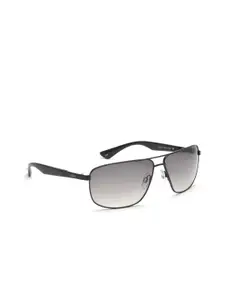 IDEE Men Green Lens & Black Rectangle Sunglasses with UV Protected Lens