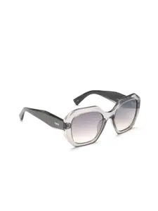 IDEE Women Grey Lens & Gunmetal-Toned Square Sunglasses with UV Protected Lens