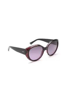 IDEE Women Pink Lens & Black Oval Sunglasses with UV Protected Lens