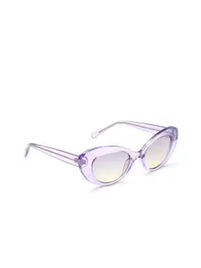 IDEE Women Green Lens & Purple Cateye Sunglasses with UV Protected Lens