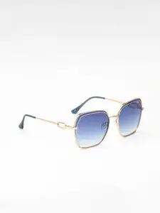 IDEE Women Blue Lens & Gold-Toned Other Sunglasses with UV Protected Lens