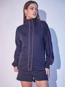 STREET 9 Hih Neck Pure Cotton Sweatshirt and Shorts Co-Ords