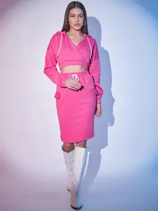 STREET 9 Fleece Hooded Sweatshirt and Skirt