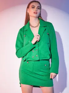 STREET 9 Self Design Coat With Skirt