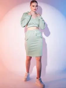 STREET 9 Fleece Hooded Sweatshirt With Skirt