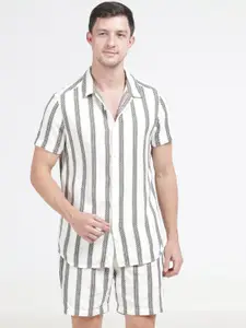 POE Striped Shirt With Short Co-Ords
