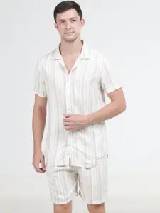 POE Striped Shirt With Shorts Co-Ords