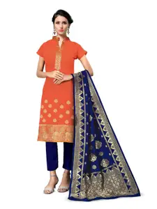 MANVAA Ethnic Motifs Woven Design Zari Unstitched Dress Material