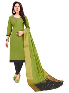 MANVAA Floral Embroidered Unstitched Dress Material