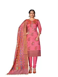 MANVAA Floral Woven Design Unstitched Dress Material