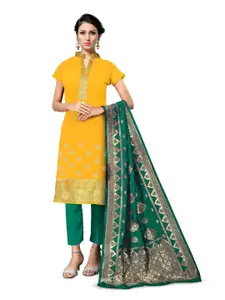 MANVAA Ethnic Motifs Woven Design Banarasi Silk Unstitched Dress Material