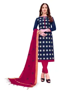 MANVAA Geometric Woven Design Unstitched Dress Material